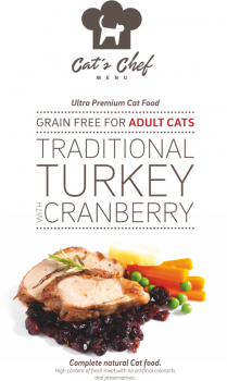 Cat’s Chef Traditional Turkey with Cranberry Adult Cats  V Ý P R E D A J