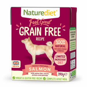 NATURE DIET Feel Good GRAIN FREE SALMON Natural Dog Food 390g